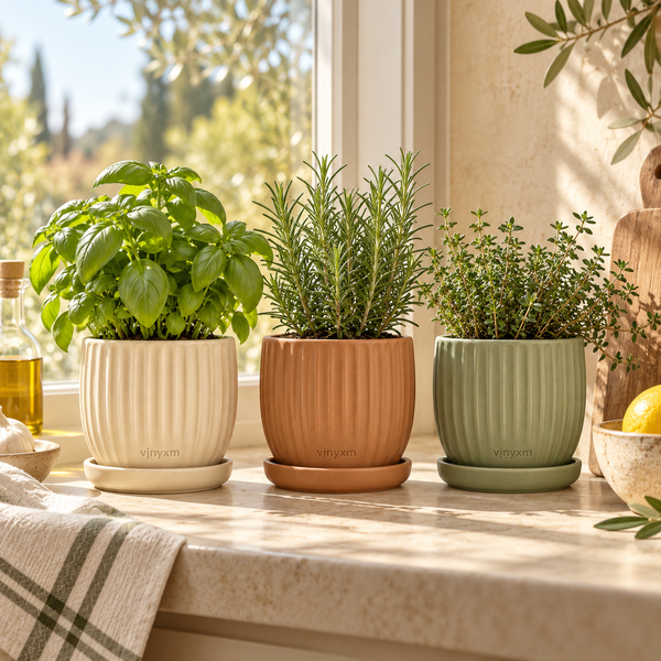 Meadow Windowsill Herb Planter Trio — garden lifestyle