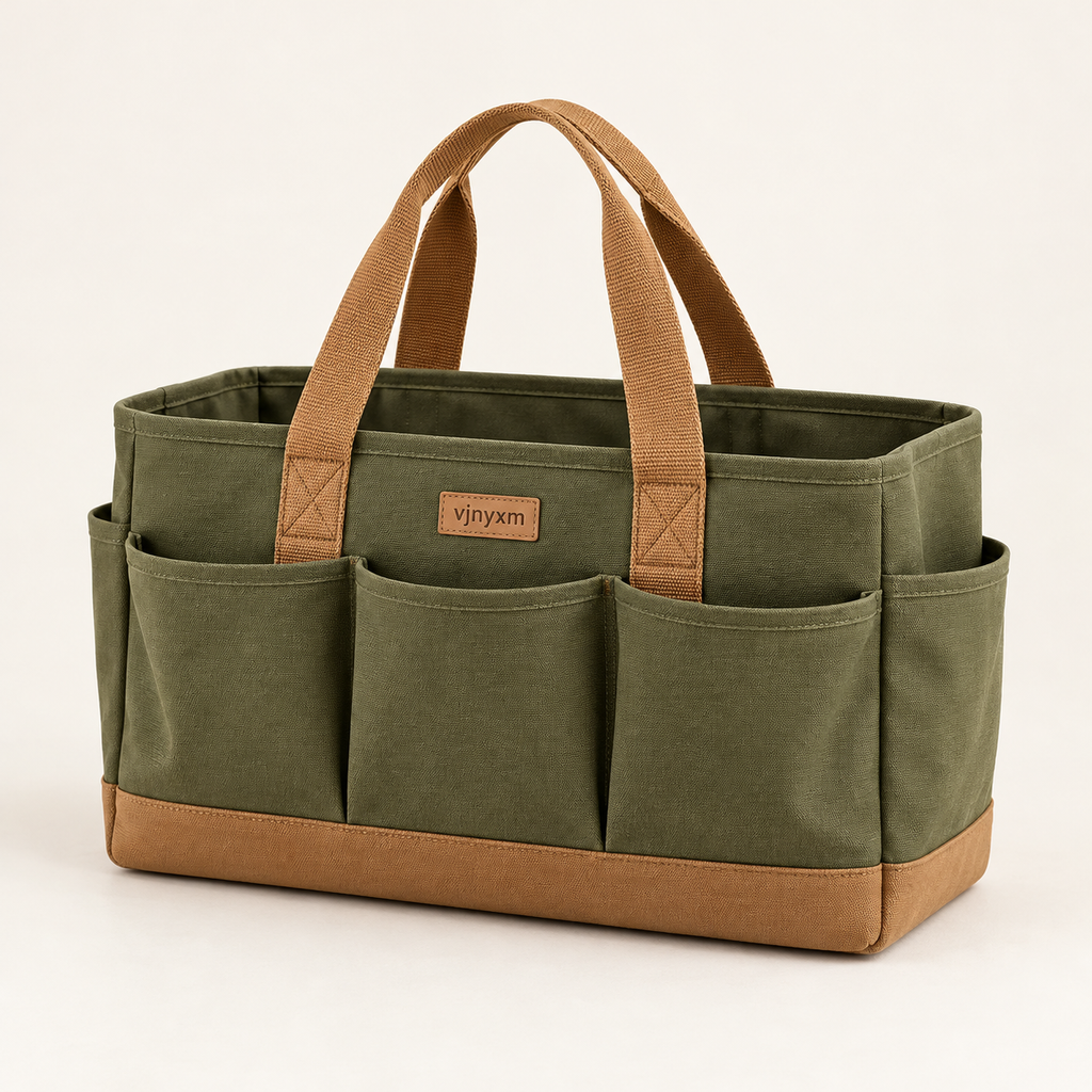 Field Open-Top Garden Tool Tote — studio product view