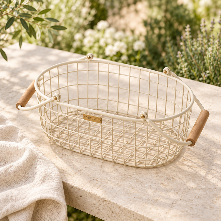 Orchard Wire Garden Harvest Basket — refined detail view