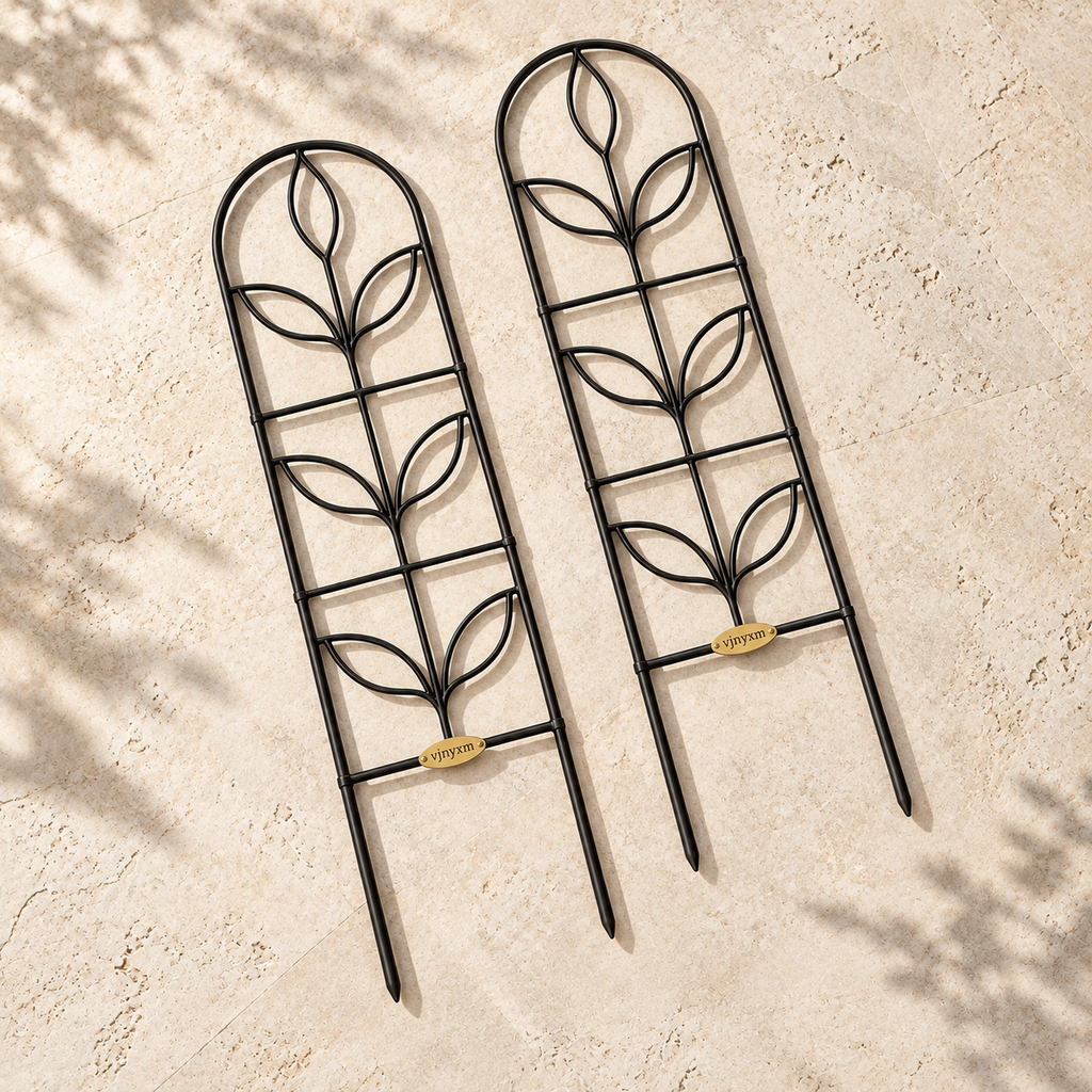 Ivy Arched Indoor & Patio Pot Trellis Pair — refined detail view